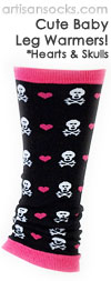 Baby Leg Warmers - Hearts and Skulls Leg Warmers for Babies and Tots