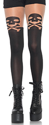 Skull and Crossbone Tights with Nude Top