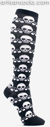 Phantom Skulls Black and White Skull Knee Socks