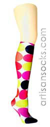 Celeste Stein Big Dots Geometric Print Knee High Stockings / Trouser Socks