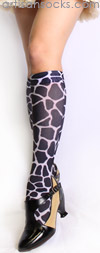 Black Giraffe Print Knee High Stockings by Celeste Stein