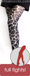 Black Giraffe Print Tights by Celeste Stein