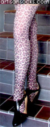 Celeste Stein Lurex Hairy Leopard Animal Print Tights / Stockings