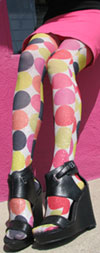 Celeste Stein Lurex BIG DOT Print Tights / Stockings