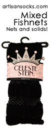 Celeste Stein SOLID BLACK FISHNET Knee High Stockings / Trouser Socks