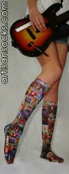 Celeste Stein Elvis Album Cover Print Knee High Stockings / Trouser Socks