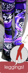 Celeste Stein Striped Purple Mamba and Animal Print Leggings / Footless Tights