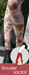 Celeste Stein Old English Tattoo Print Knee High Stockings / Trouser Socks