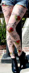 Celeste Stein Old English Tattoo Print Leggings