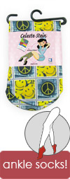 Celeste Stein Peace and Happy Face Stamps Short Trouser / Ankle Socks