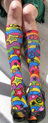 Celeste Stein RAINBOW 60'S Print Knee High Stockings / Trouser Socks