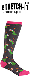Dinomite Dinosaur Knee High Socks (STRETCH-IT Extra Stretchy Version)