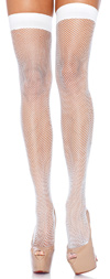 Sexy Fishnet Thigh Highs - White