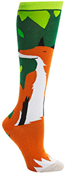 Soxy Lady Smiling Fall Fox Knee High Socks