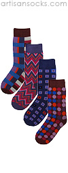 Funky Fuchsia 4 Pair Socks Set by Project Runway Winner Jay McCarroll