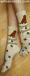 K. Bell Oatmeal Golden Retriever Crew Socks