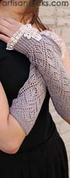 Grace and Lace Lacey Arm Warmers - Light Grey