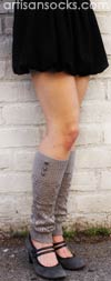 Grace and Lace Lou Lou Open Work Light Grey Leg Warmers