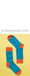 Happy Socks Thin Striped Aqua Cotton Crew Socks