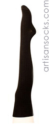 Hansel From Basel Rib OTK - Over the Knee Ribbed Black Wool Socks