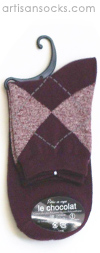 Japanese Heather Argyle Mini Crew Anklet / Ankle Socks Burgundy