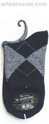 Japanese Heather Argyle Mini Crew Anklet / Ankle Socks Blue