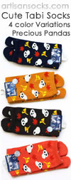 Japanese Maxim Fall Panda Socks - Japanese Tabi Socks 4 Color variations!