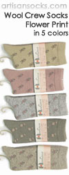 Japanese Flower Angora and Wool Crew Socks