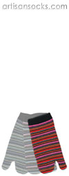 K. Bell Striped Split Toe Socks - Pink Multicolor Cotton Tabi Socks
