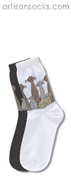 Cat Family Black Cotton Crew Socks