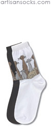 Cat Family White Cotton Crew Socks