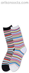 Multicolor and Metallic Striped Mini Crew Socks