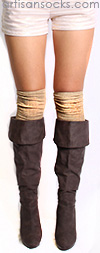 Glam Gold Socks - Gold Over the Knee Socks by K. Bell