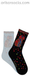 K. Bell Laurel Burch Canine Family - Black Cotton Crew Socks