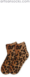 K. Bell Tan Leopard Sport Fur Sock - Animal Print Anklet / Ankle Socks