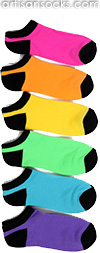 Rainbow Colored Ankle Socks - Assorted 6 Pack by K. Bell