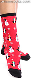 Penguin and Snowmen Socks - Holiday / Christmas Socks by K. Bell