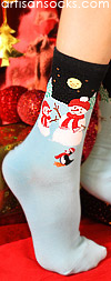 K. Bell Snowmen and Friends Winter Holiday Socks