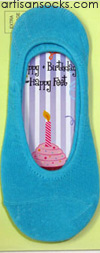 K. Bell Sock Cards - Socks With Thoughts - Happy Birthday - Turquoise Socks