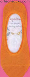 K. Bell Sock Cards - Socks With Thoughts - Congratulations - Orange Socks