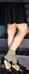 K. Bell Slouchy Solid Color Socks Khaki