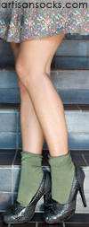 K. Bell Slouchy Solid Color Socks Olive