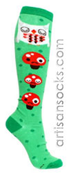 Crowded Teeth Owl - Mushrooms Cotton Knee High Socks