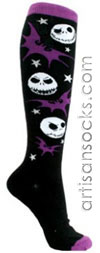 Loungefly NBC JACK - BATS Novelty Cotton Knee High Knee Socks