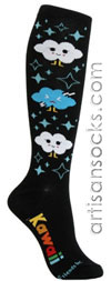 LOUNGEFLY KAWAII CLOUDS COTTON KNEE SOCKS