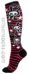 Loungefly SKELANIMALS JACK Striped Cotton Knee High Knee Socks