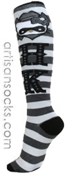 Loungefly Hello Kitty Socks - Cowgirl Hello Kitty Striped Knee Highs