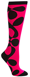 Magenta and Black Twisted Funky Knee High Socks by Mondo Guerra