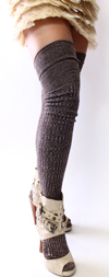 Marled Brown Over the Knee Socks