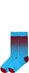 Men's Two Tone Fade Dots Socks - Red and Turquoise